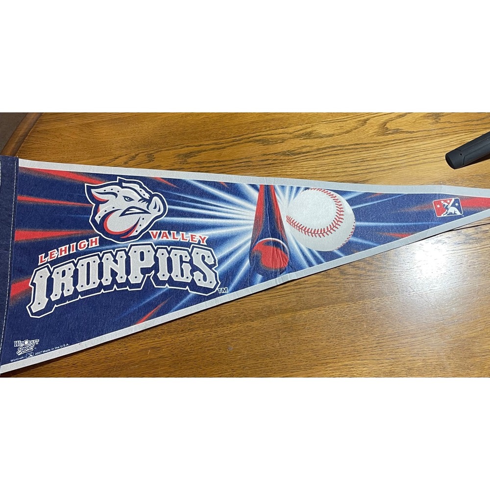 WinCraft Lehigh Valley IronPigs 2007 Baseball Pennant MiLB 30 Inch Blue